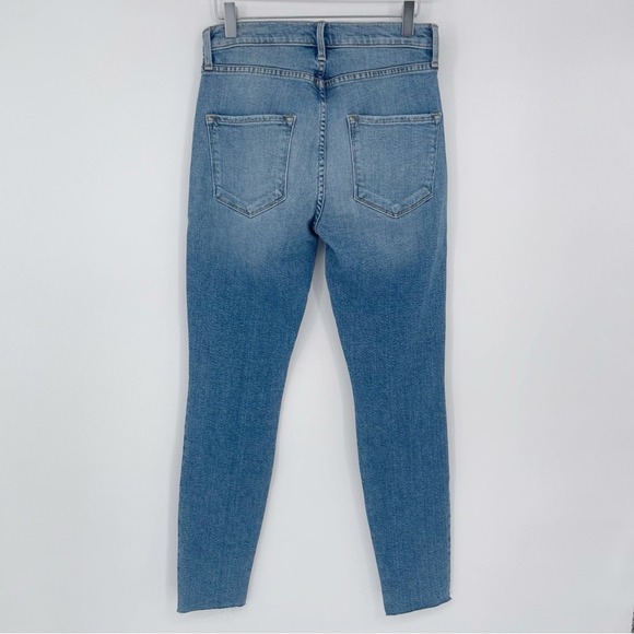 Frame Le Skinny De Jeanne Cut Out Double Waistband High Rise Jeans 27 Raw Frayed - Picture 5 of 6